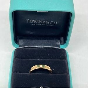 Tiffany & Co. Gold Band Ring with Small Diamond - Citrine Box Included
